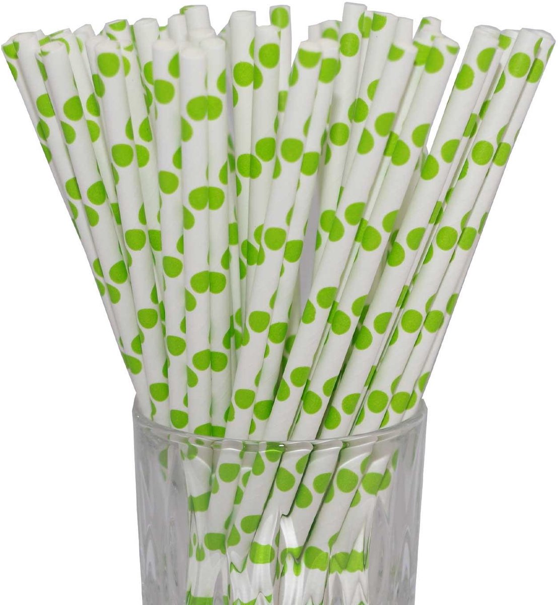 Papier-Trinkhalme gepunktet 20 cm Set van 100