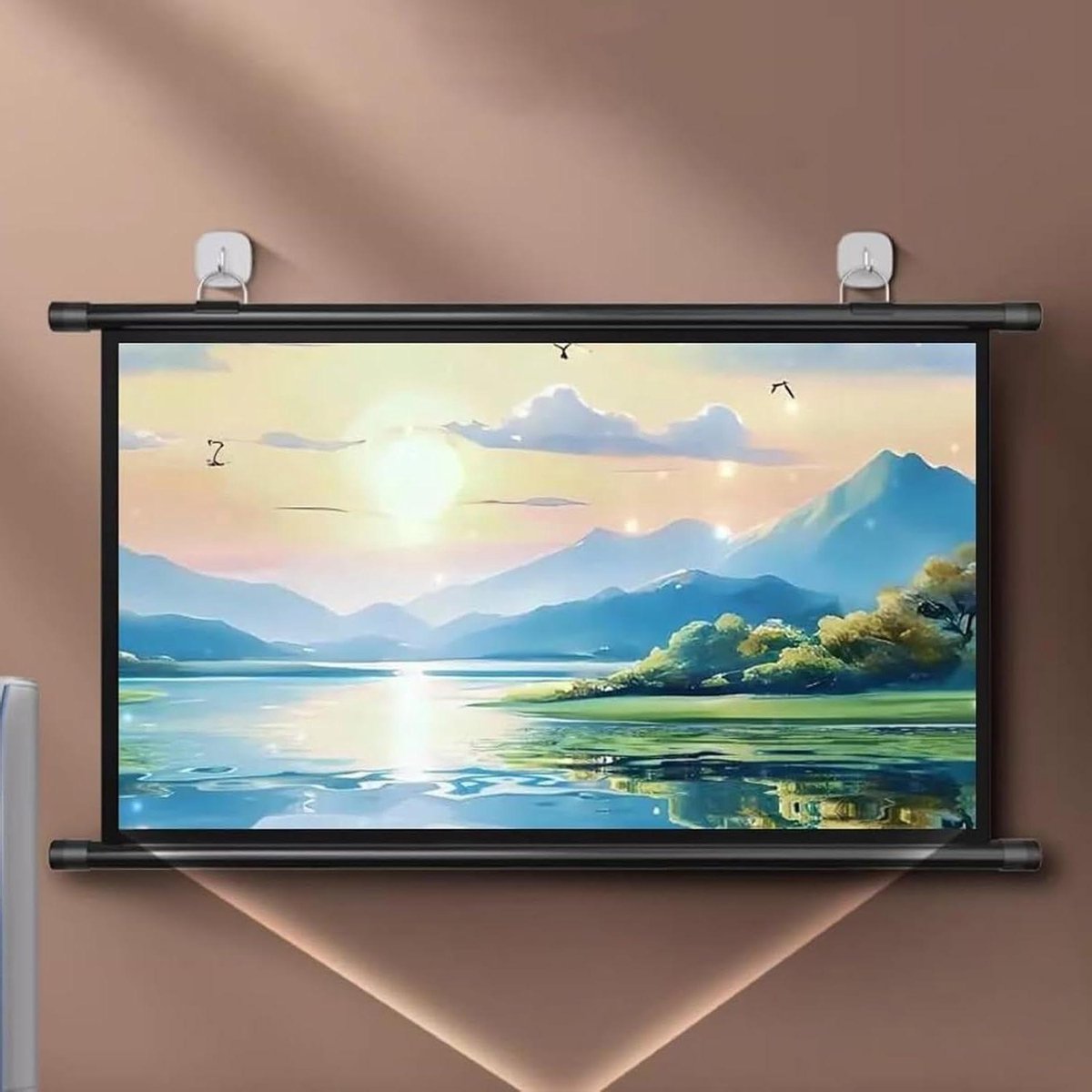 Projectiescherm - Filmscherm Beamer - Thuisbioscoop Presentatie - Handmatig Uitschuifbaar - 30-72 inch - Zwart