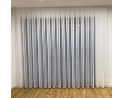 Kant-en-klaar gordijn - Vitrage gordijn - Woonkamer decoratie - Gemaakt in Duitsland - 200x150 cm - Wit