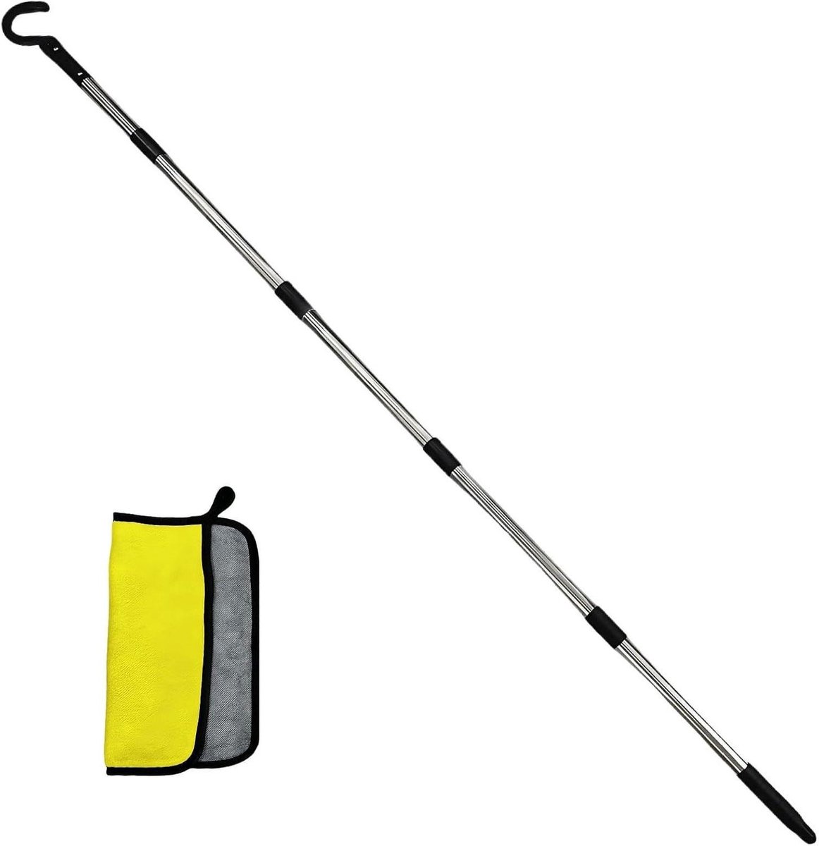Zwembadhaak - Robotstofzuiger haak - Zwembadonderhoud - Roestvrij staal ABS - 41 x 165 x 65 cm - Zwart