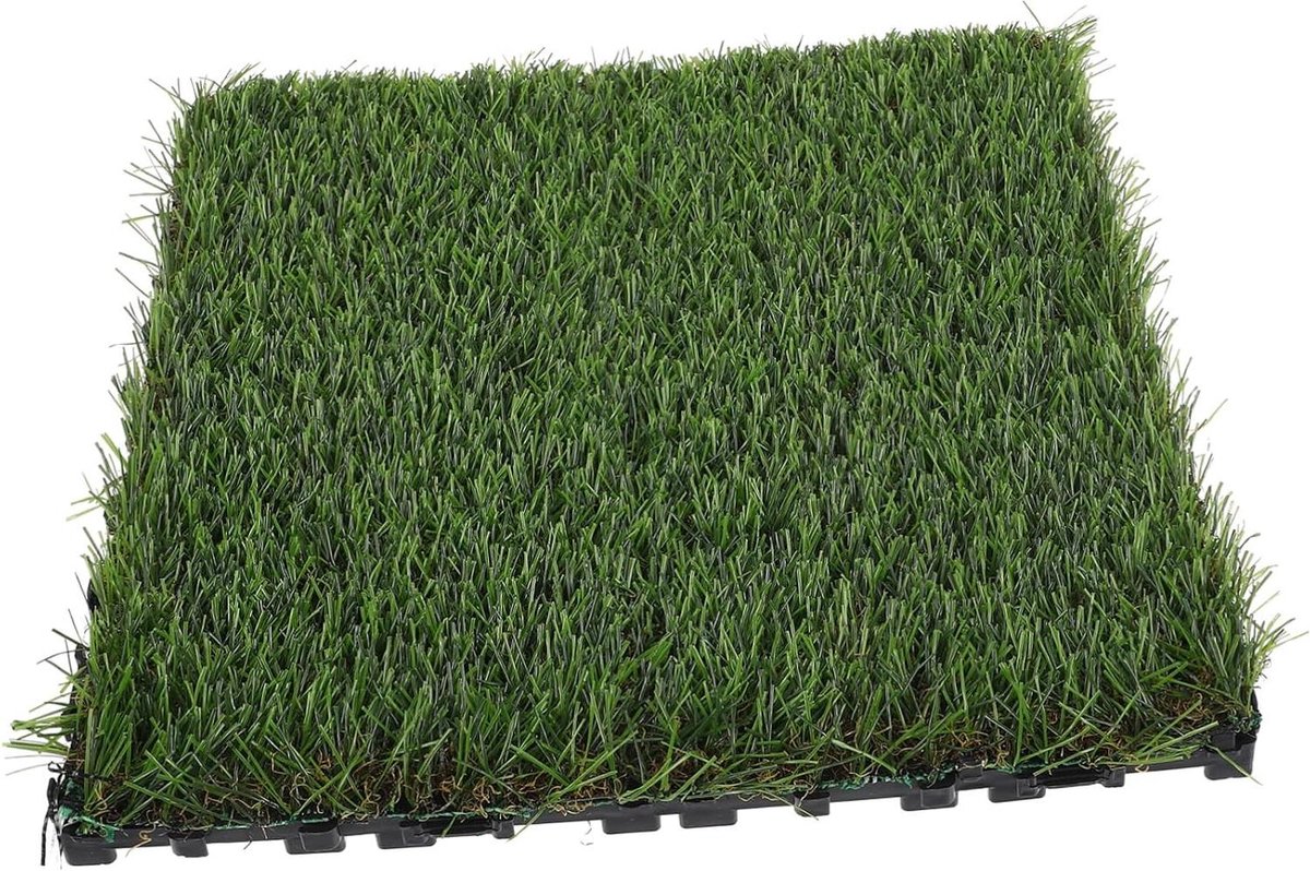Kunstgras Tegels - Nepgras Vloer - Terras Decoratie - In elkaar grijpend Systeem - 248 Grams - Groen