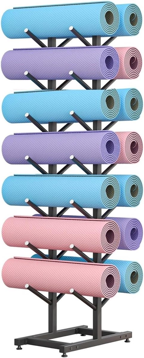 Yogamat Organizer - Halter Rek - Sportspullen Opbergen - Ruimtebesparend Ontwerp - 50x30x150 cm - Zwart