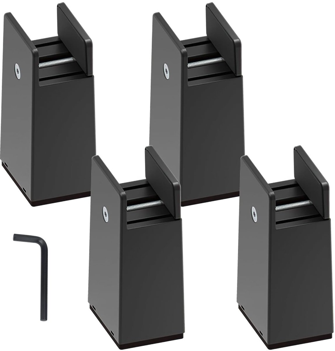 Dailygoods- Meubelverhoging verstelbaar - 4 Stuks - Zware belasting - Antislip - Voor bedden/meubels - PA6 + 30% vezel - Meubelondersteuning