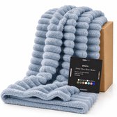 BOTC Luxe Fleece deken - Fleece Plaid - Super Zacht, Warm en Donzig - Cadeau - 150x200cm - Grijsblauw
