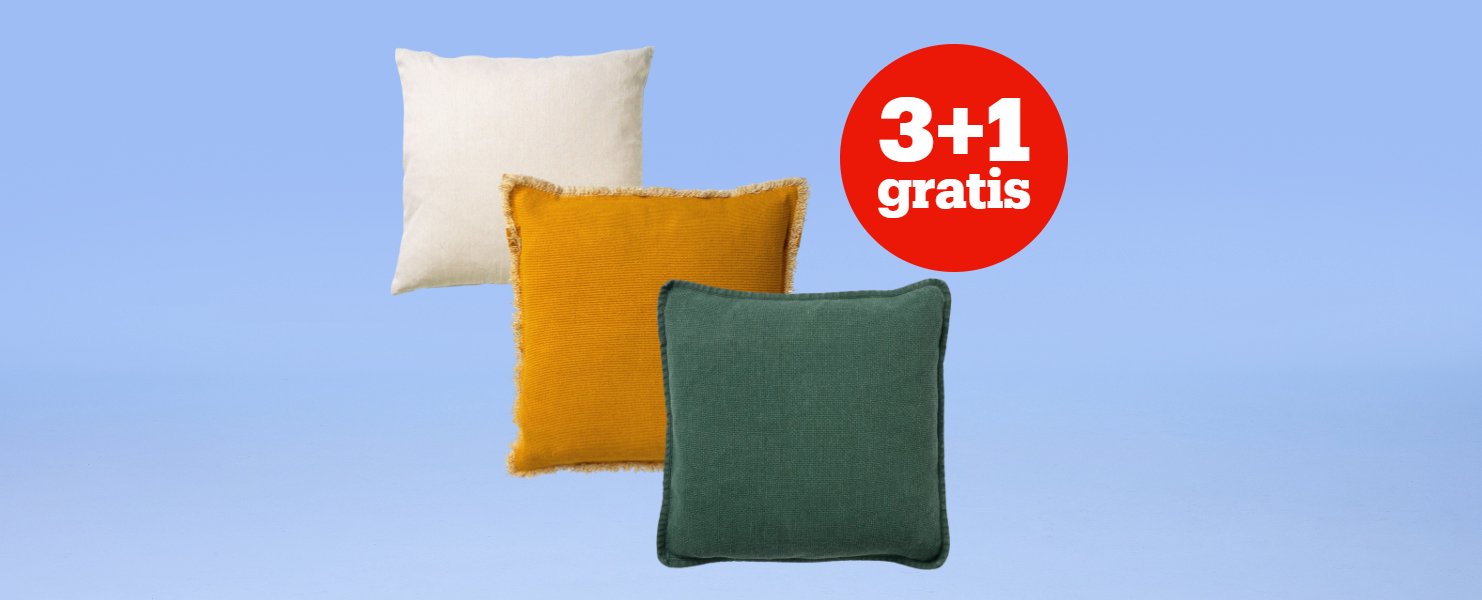 3+1 gratuit sur les coussins décoratifs