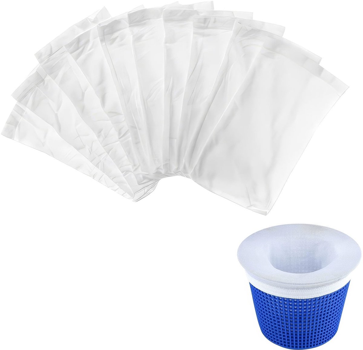 Dailygoods- Zwembadskimmersokken 10 stuks - Herbruikbare Nylon Netsokken - Skimmer-Filter - Vangen van Bladeren/Haar - Duurzaam/Effectief - Hoogwaardig Materiaal - Skimmernet