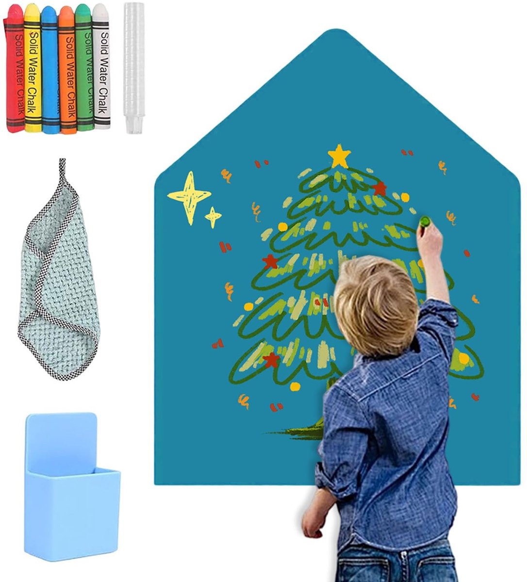 Dailygoods - Magneetbord voor Kinderen 80 x 100 cm - Zelfklevend Montessori Krijtbord