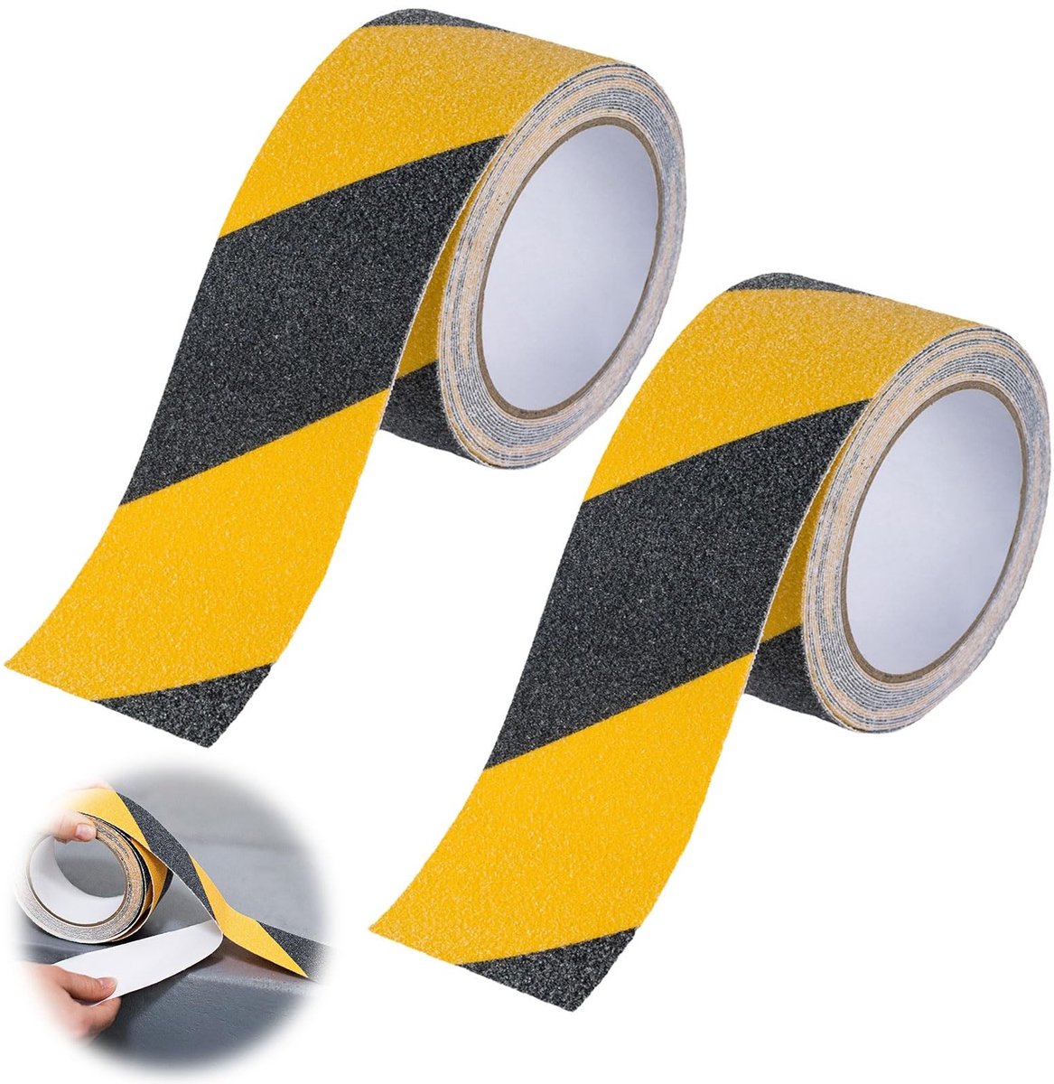 Dailygoods- Antislip Plakband - 2 Rollen 50 mm x 10 m - Antislipstrepen - Waterdicht - PVC/Aluminium - Verbeterde Tractie - Antislip Tape