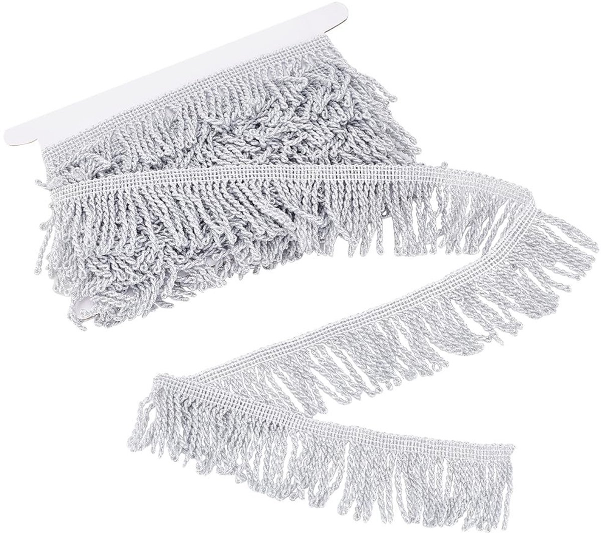 Dailygoods- Franjes 49mm Zilveren Kwastje Trim - Gordijn Trim - Naaien - Woondecoratie - DIY Ambachten - Kosteneffectief - Decoratietape