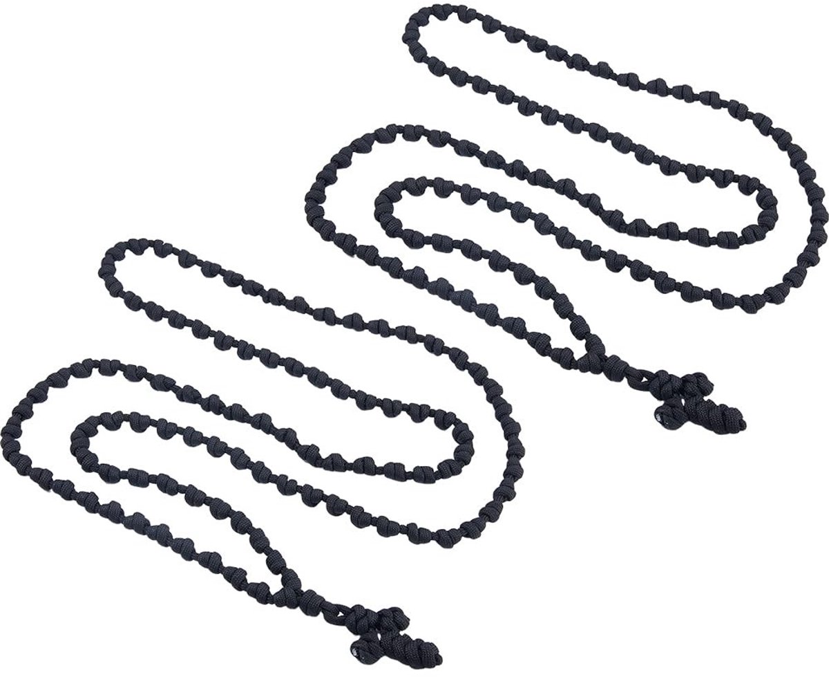 Dailygoods- Touw 100 knopen - Grieks Touw - Christelijk Orthodox Design - Gevlochten Koord - Polyester - 2 Stuks - Rozenkrans
