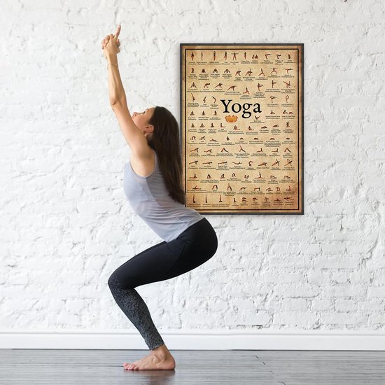 Yoga Poses Poster - Yoga Gids - Thuis Yoga Oefenen - Geïllustreerde Houdingen - 40x60cm - Meerkleurig — afbeelding 2