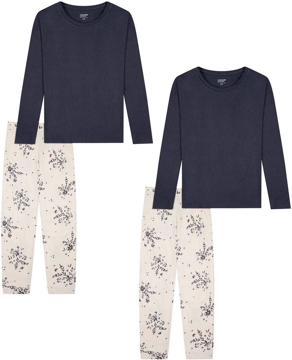 Uncover by Schiesser Schlafanzug Nightwear Blauw/grijs