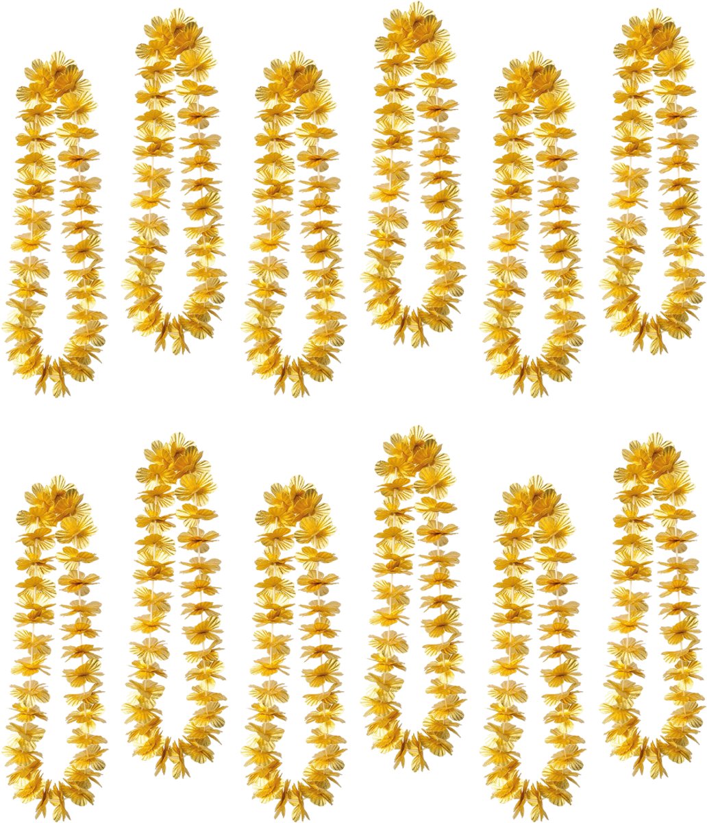 480x Hawaï Bloemenkrans Goud – Hawaïaanse Lei – Bulkverpakking 480 stuks – Grootverbruik – Luxe feestversiering, jubileum & gala party versiering