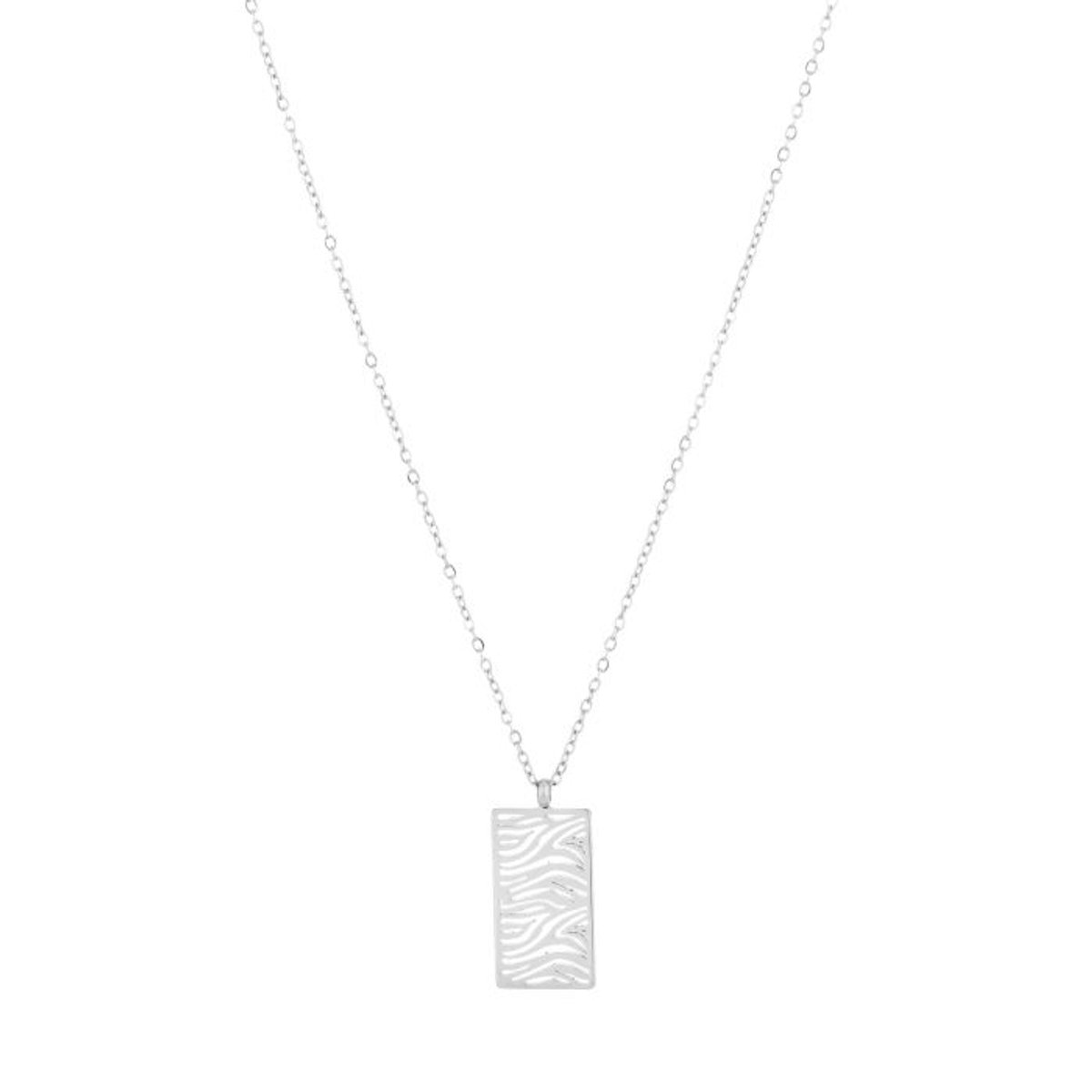 Michelle Bijou Ketting Zebra motief - Zilverkleurig
