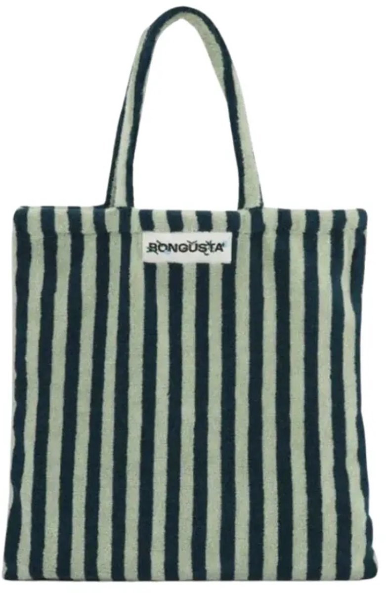Bongusta Naram Totebag - strandtas - Sea Foam & deep teel (licht- en donkergroen)