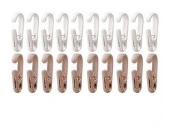 Haken – Set van 20 – 8 x 3 x 1,3 cm – Clip-haken – Veelzijdige organizer – Borgclip - Ideaal voor ophangoplossingen in keuken en badkamer – Geschikt voor kledingkasten, schoenenrekken, kapstokken, wasknijpers, enz.
