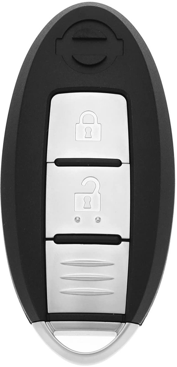 Dailygoods- Afstandsbediening 2-Knop Vervanging - Sleutelhoes - Behuizing - Compatibel met Qashqai/Leaf/Juke/Micra/Note - Kunststof/Metaal - Sleutelblad NSN14 - Autosleutel
