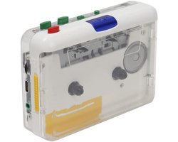 Cassette Speler - MP3 Converter - Muziek Digitaliseren - Auto Reverse Functie - 15x11x4 cm - Transparant