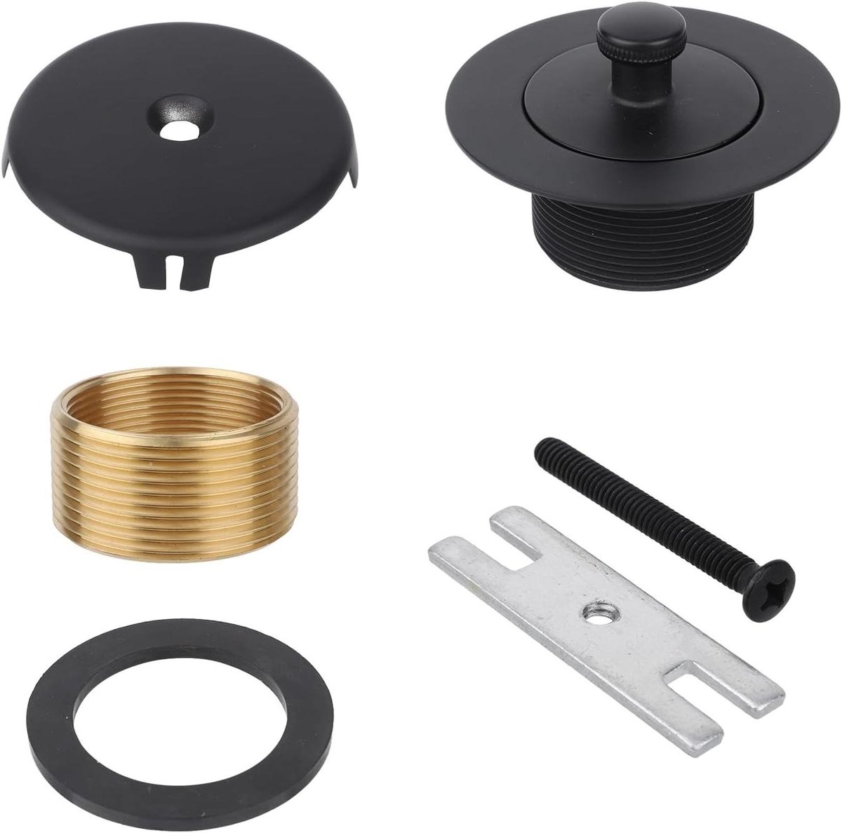 Bad Afvoer Set - Overloop Kit - Badkamer Onderhoud - Universele Pasvorm - 1 1/2/2 inch - Zwart