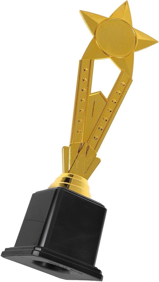 Trofee Beker - Prijstrofee Ster - Kinderen Belonen - Lichtgewicht Plastic - 30 cm - Goud