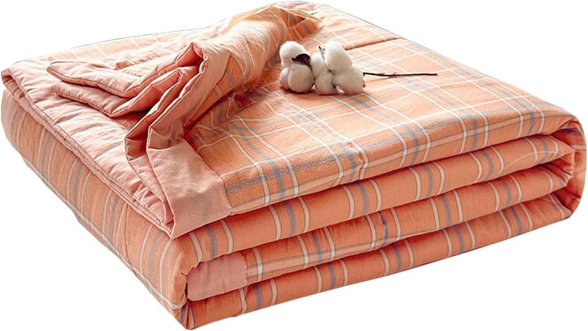 Zomerdekbed Katoen - Lichte Dekens - Koel Slapen - Vochtregulerend - 200 x 230 cm - Oranje