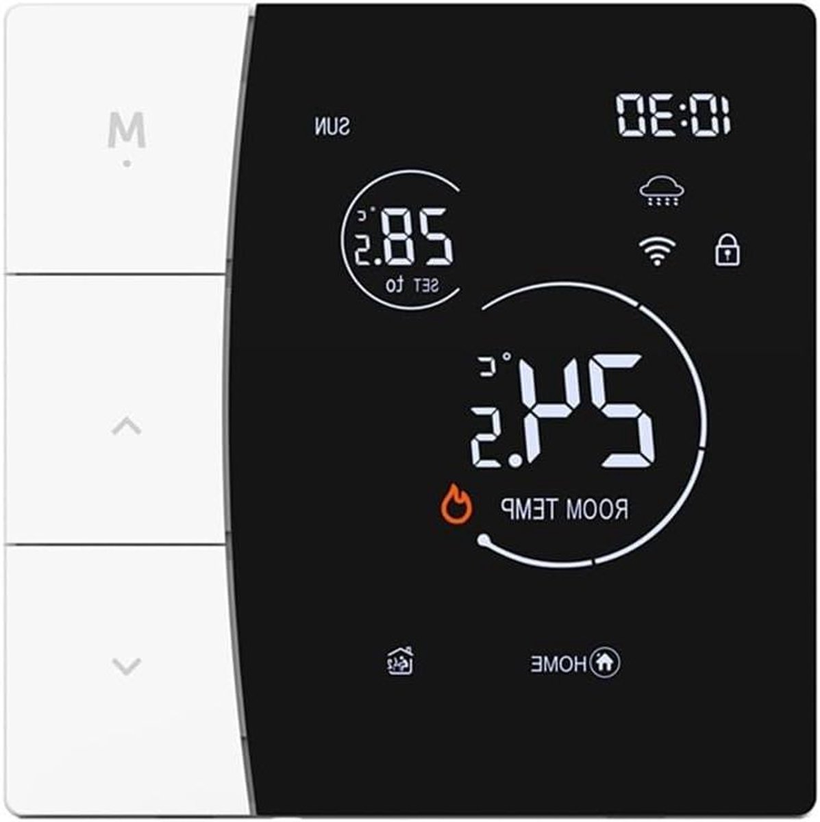 Slimme Thermostaat - Verwarming Controller - Energie Besparen - Spraakbesturing Compatibel - 86x86x41 mm - Grijs