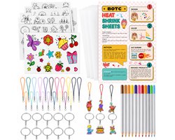 BOTC Krimpfolie set - 200-delig - Knutselen Krimpie Dimpie - Sieraden en sleutelhangers maken - Inclusief attributen en handleiding