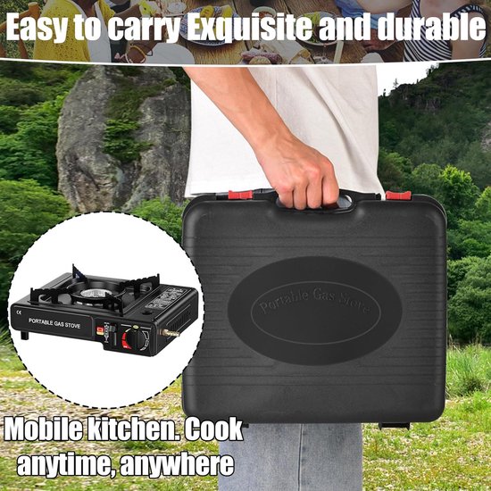 Draagbaar campingkooktoestel - Lichtgewicht draagbare brander, compacte 2-in-1 brander voor wandelen, picknick, grillen en outdoor-avonturen van Draagbaar — afbeelding 3