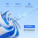 Abstracte weergave van het 0.0001μm RO-membraan van de waterzuiveraar dat water filtert en 95% TDS-reductie bereikt.