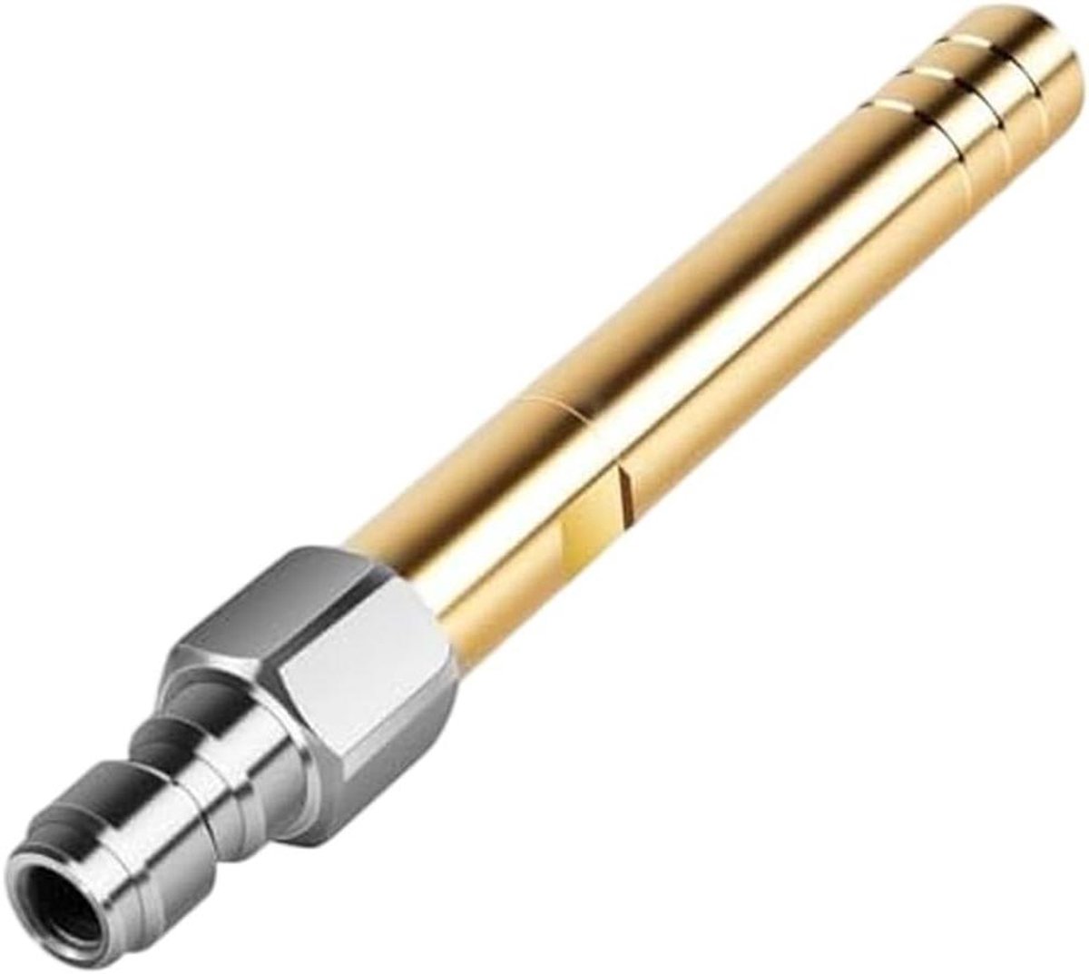 Hogedrukreiniger Mondstuk - Reinigingsspuit Lange Afstand - Hardnekkig Vuil Verwijderen - Roestvrij Staal Messing Kern - 12 cm Lengte - Zilver