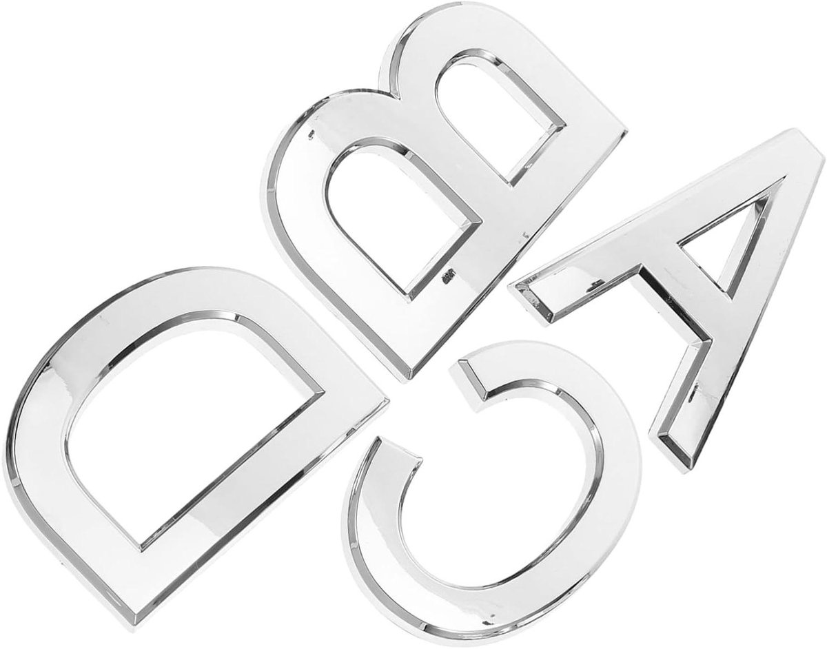 Naambordje Deur - Naamplaat Huisnummer - Kantoor Decoratie - Sterke Zelfklevende Achterkant - 10x7x0.6CM - Zilver