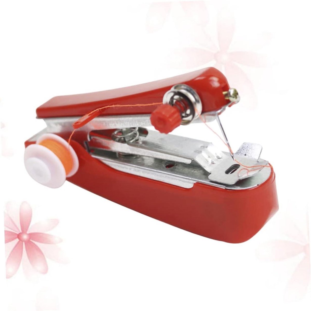 Draadloze Handnaaimachine - Mini Naaimachine - Reis Reparatie - Compact Ontwerp - 11 cm - Rood