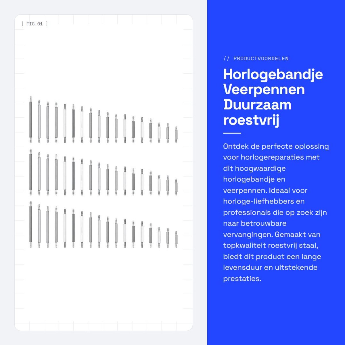 Dailygoods- Horlogebandje Roestvrij Staal - Veerpennen 8-25 mm - Horlogereparatieset - Duurzaam - Slijtvast - Corrosiebestendig - Horloge
