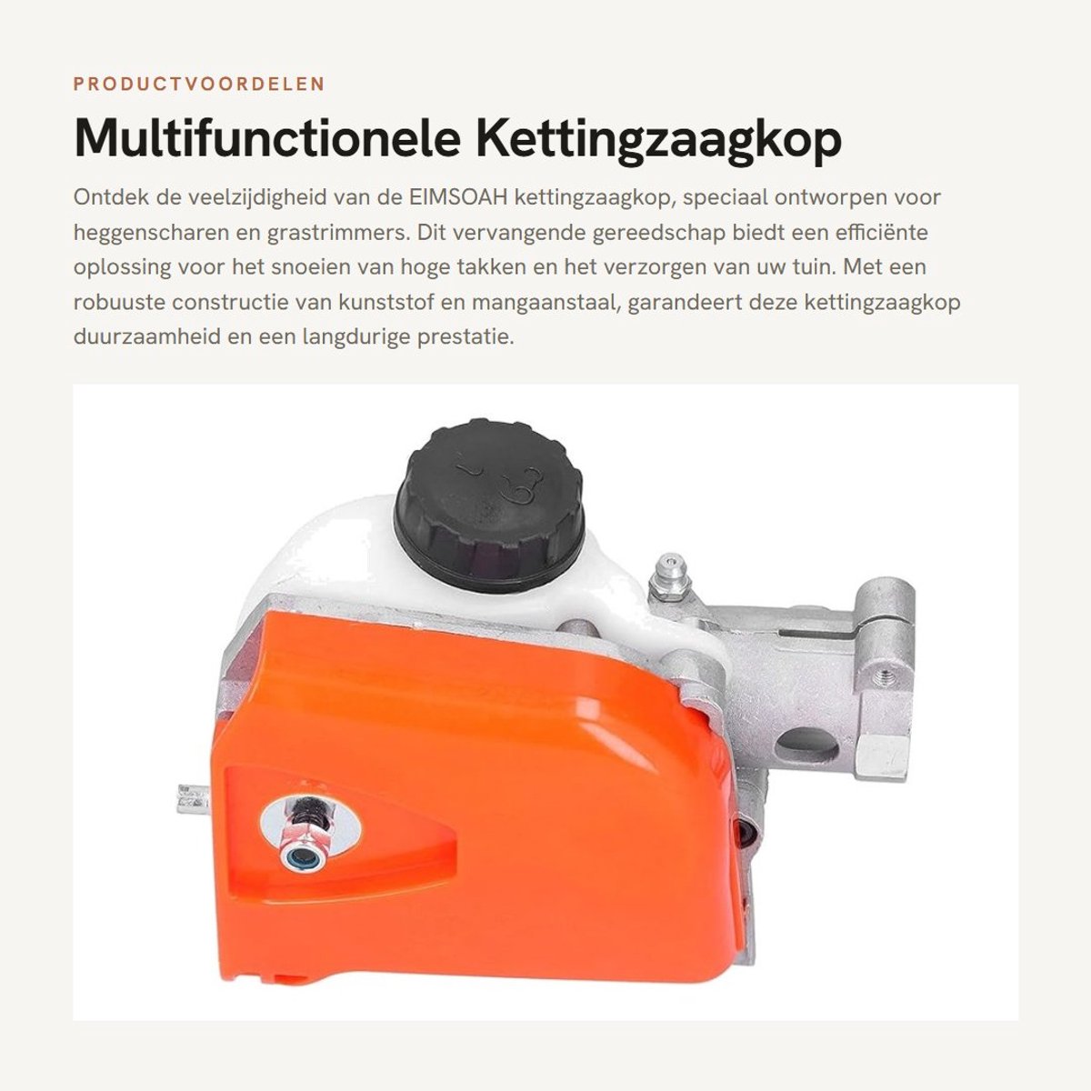 Dailygoods- Kettingzaagkop - Multifunctionele Stang - Vervangend Gereedschap - Boomsnijder - Montage Bevestigingsonderdeel - Kunststof/Mangaanstaal - Afmetingen 14 x 10 cm - Zaagtandkop