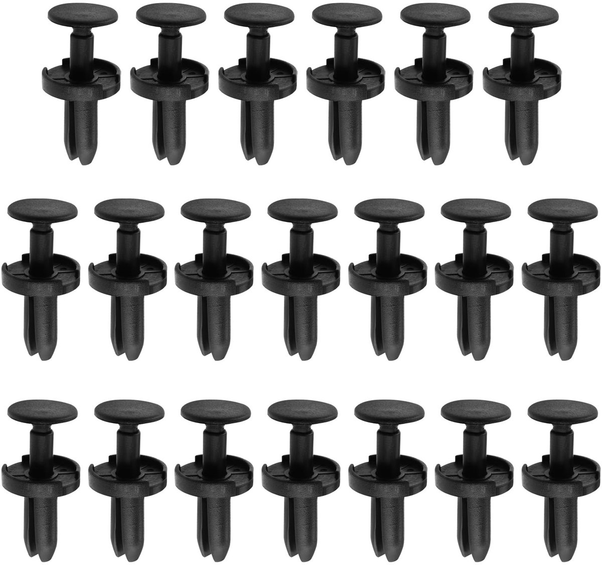 Dailygoods- Bumper Retainer Clips 20 Stuks - Push Type - Kunststof - 16 x 20 x 8 mm - Compatibel met Chrysler/Dodge - Zwart - Interieurclips