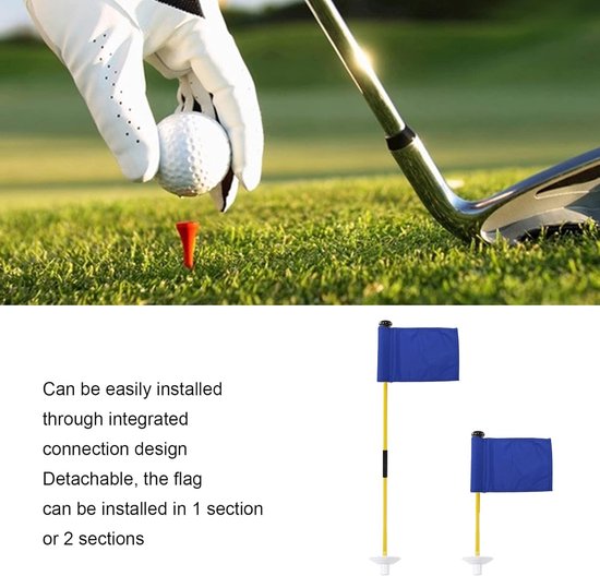 Golf Oefen Set - Putting Green Vlaggenstok - Golf Oefenen - Afneembaar Ontwerp - 83 cm - Blauw van GOLF — afbeelding 2