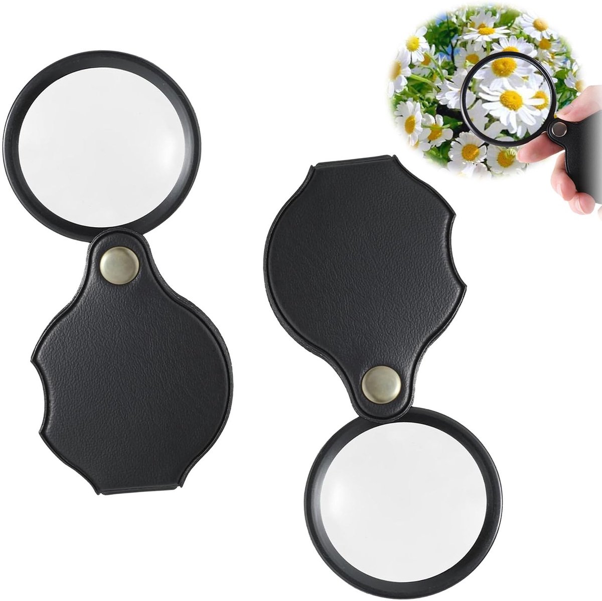 Dailygoods - 2 Stuks Draagbaar Zakvergrootglas met 10x Vergroting