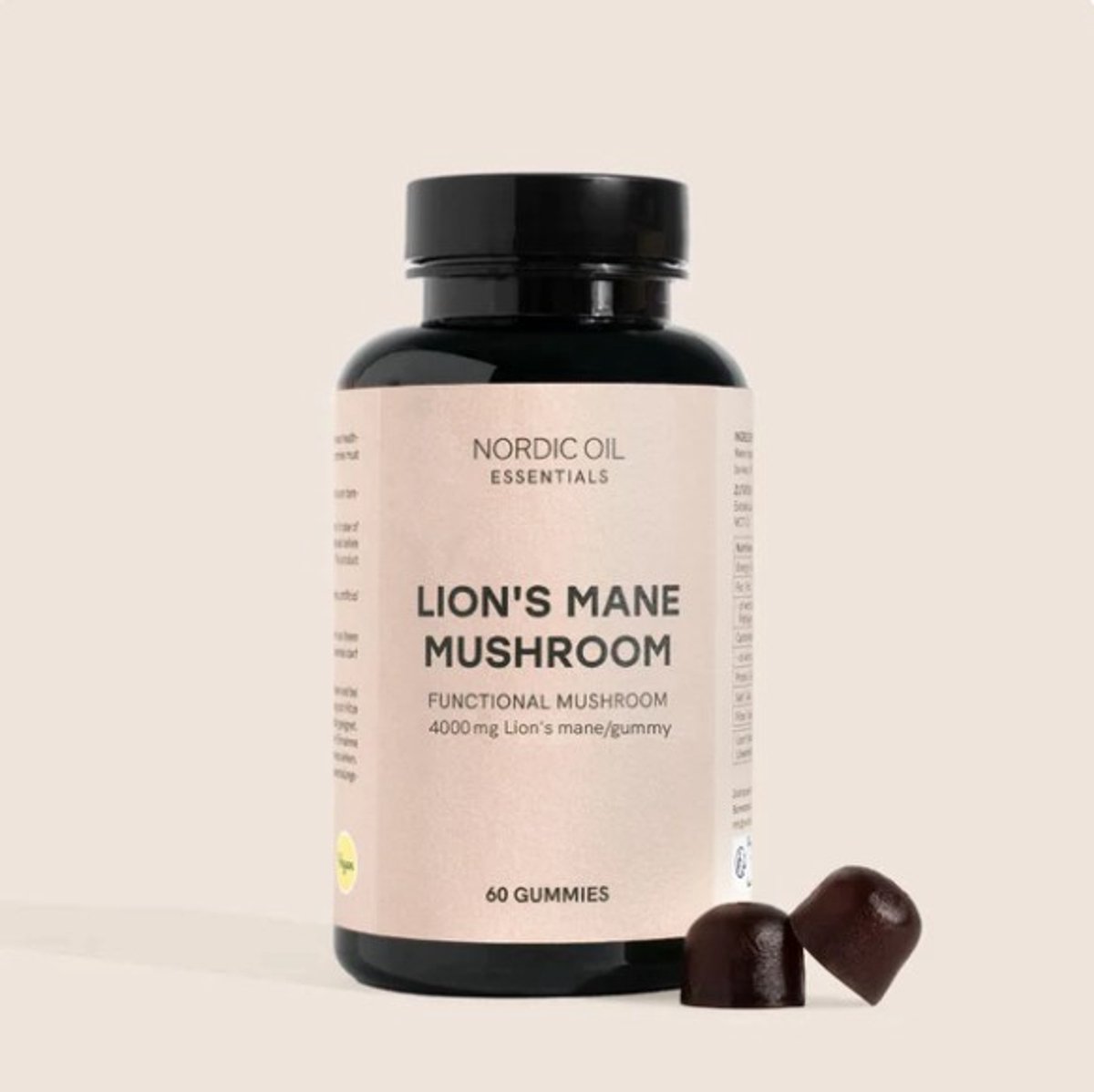 Nordic Oil© - Lion's Mane Mushroom - 60 gummies - Veganistische, glutenvrije en suikervrije gummies