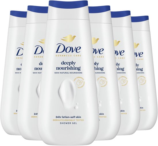 Dove Advanced Care Douchegel - Deeply Nourishing - verbeterde formule met Pro-Ceramide technologie - 6 x 225 ml
