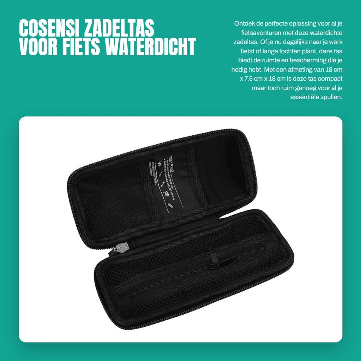 Dailygoods- Zadeltas Waterdicht - Draagbaar - Fietstas voor Bagagedrager - Reparatieset - 18 cm x 7,5 cm - Hoogwaardige Kwaliteit