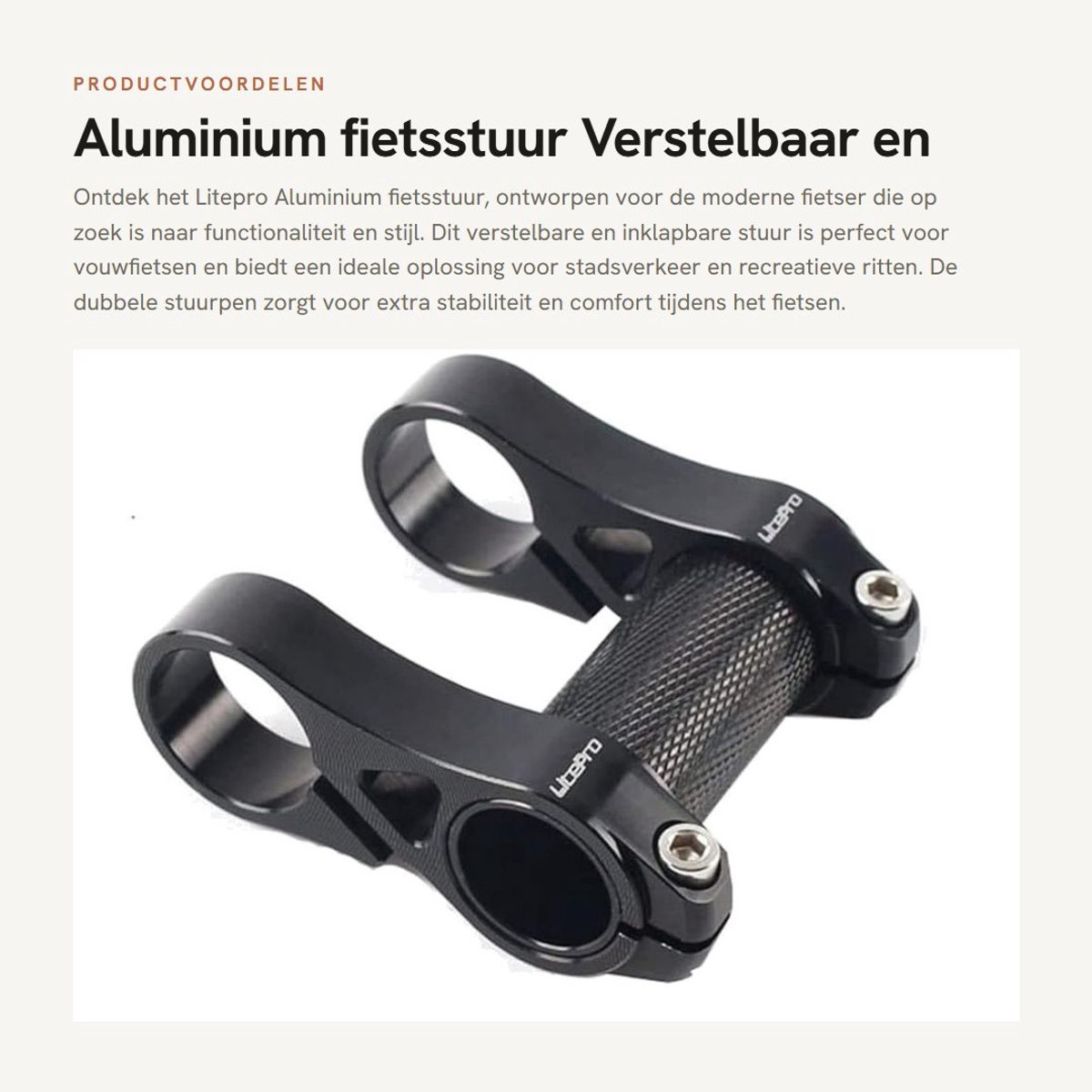 Dailygoods- Fietsstuur Verstelbaar - Dubbele Stuurpen - Vouwfiets - Inklapbaar - Slijtvast - Hoogwaardig Materiaal - Fiets Stuurpen