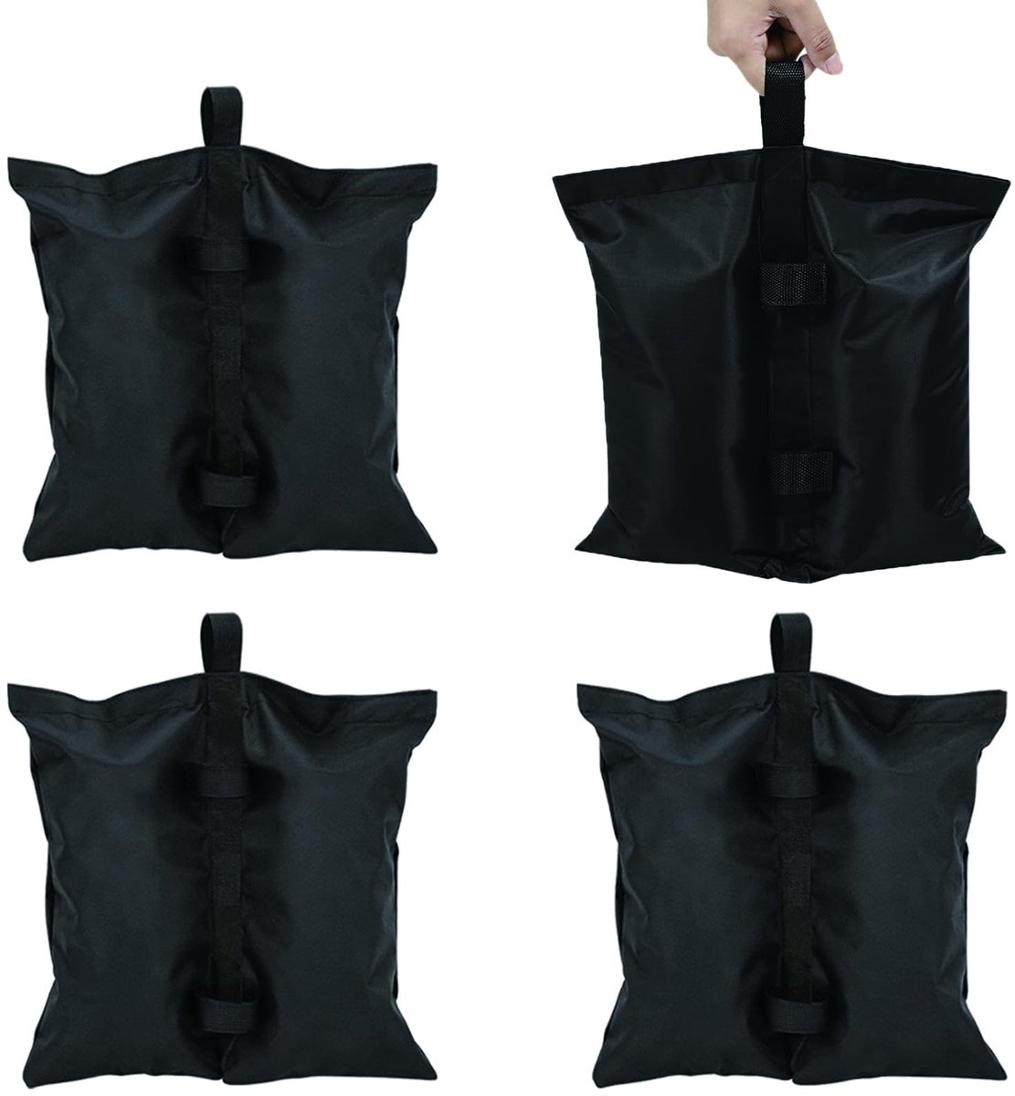 Dailygoods- Zandzakken 4 stuks - Gewichten voor paviljoen - Verzwaring voor tenten - 800D Oxford-stof - 34 x 34 cm - Ideaal voor buitengebruik - Gewichtzakken