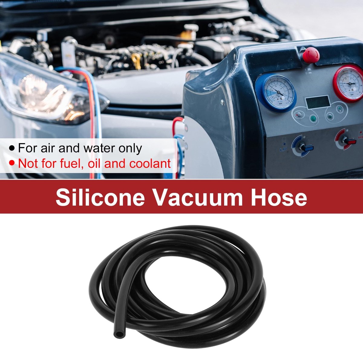 Dailygoods- Vacuümslang 130PSI Max - Hittebestendig - Siliconen - 12FT - 6mm Binnendiameter - Eenvoudig te installeren - Siliconenslang