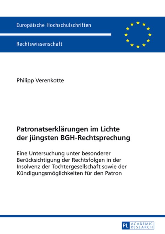 Europaeische Hochschulschriften Recht 5600 - Patronatserklae ... - cover
