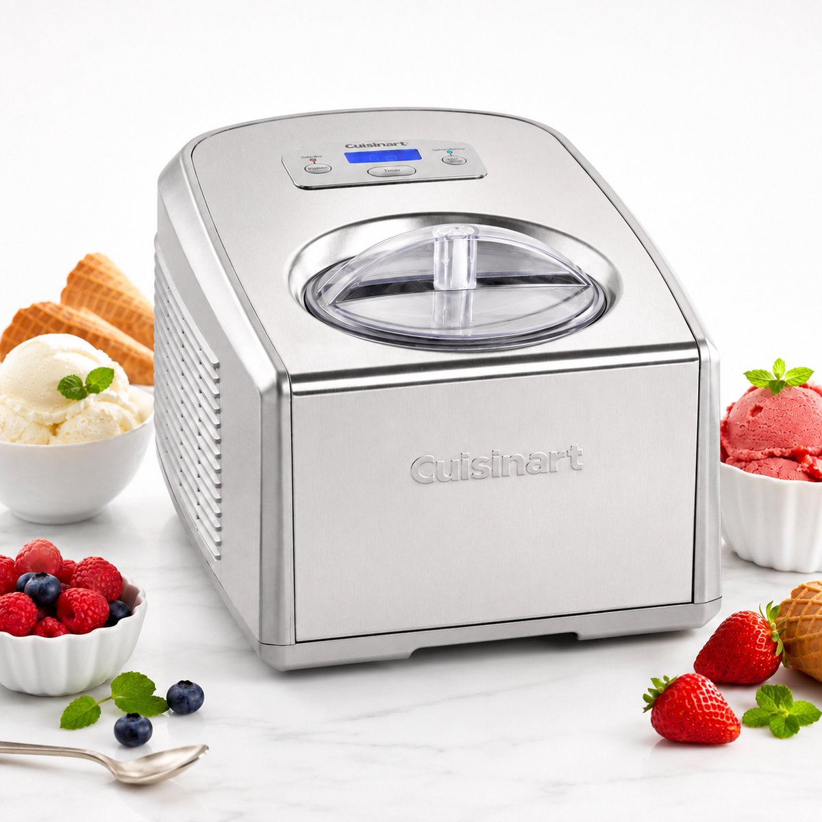 Cuisinart - Freeze Ease Pro IJsmachine - 1,5L - Met Compressor - 4 Programma’s - LED Display - RVS