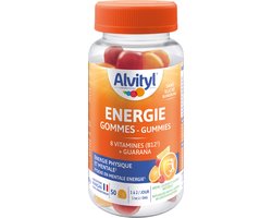 Alvityl Energie Gummies - Vitamine gummies met guarana en 8 vitaminen - Vitamine B12 helpt vermoeidheid verminderen - Suikervrij - Vanaf 18 jaar - Fruitsmaken - 60 gummies