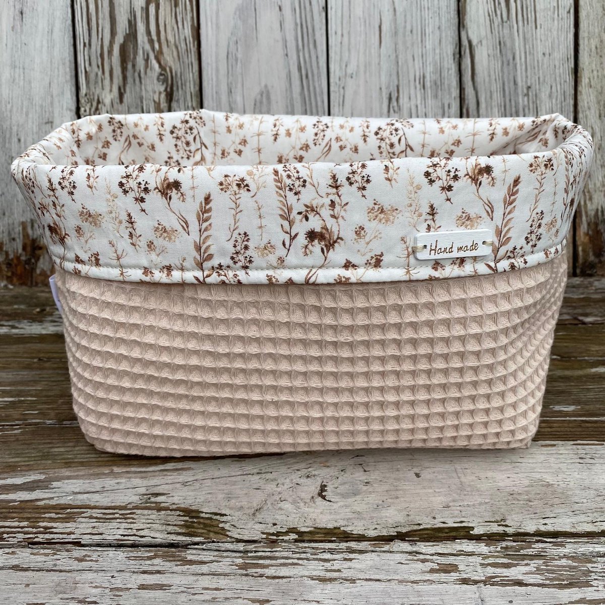 Commodemandje Droogbloemen Licht Beige Wafelstof - Lovely Stitches