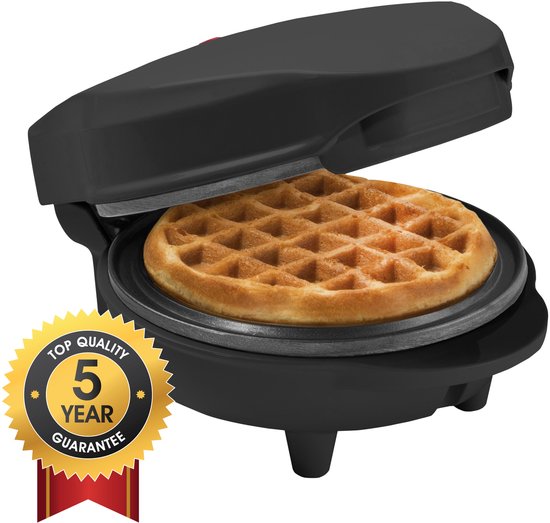 Bestron Wafelijzer - AMW500Z - 550W - Mini wafel - Anti aanbaklaag - Zwart - 5 jaar garantie