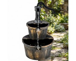 Waterornament - Voor buiten - Tuin - Water Fontein - Waterval Ontwerp - Kamerfontein - Tuindecoratie - Met Pomp - Antiek brons
