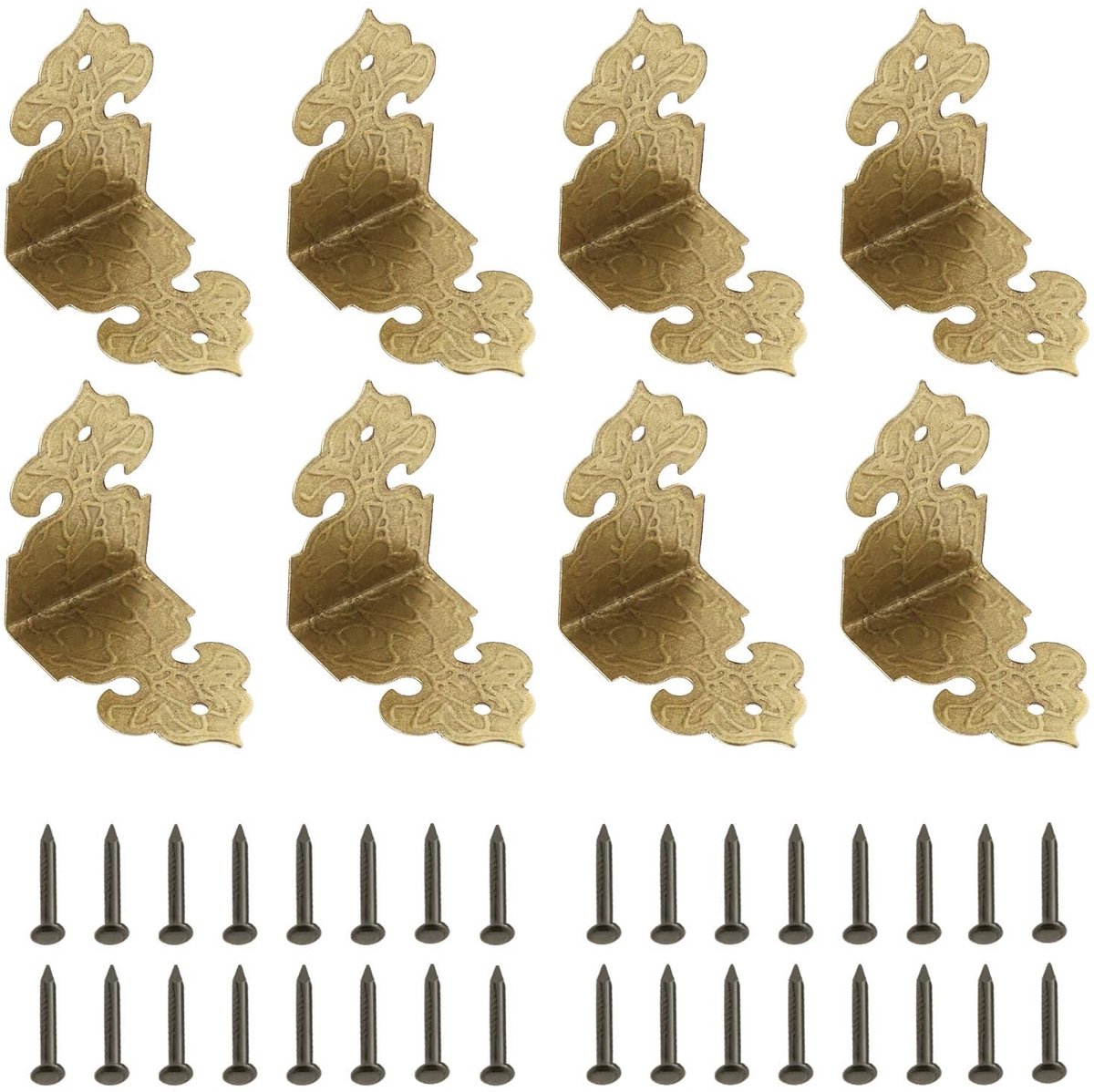 Dailygoods- Hoekbeschermers Vintage Stijl - 30x Metalen Hoekguard - 60x Schroeven - Antiek Ontwerp - Bescherming voor Dozen - 17x25mm - Hoekbeschermer